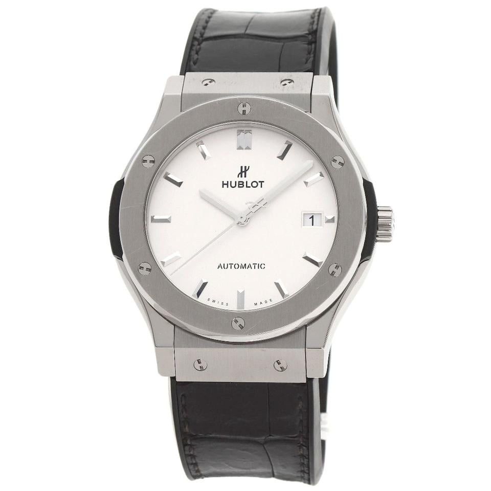Hublot Classic Fusion Titanium Opaline Dial (Category: Luxury Watches) located in Quezon City. Submitted by timeandscents (Listing ID 1464173537, Image 1). Description: Hublot Classic Fusion Titanium Opaline Dial Price: 155,000.00 only Reference: 511.NX.2611.LR Size: 45mm Dial: Opaline dial w/ rhodium hands Bracelet: Original Hublot leather w/ deployment clasp Year: 2018/2019 Condition: 9/10 Inclusions: Watch and pouch only Guaranteed original. O