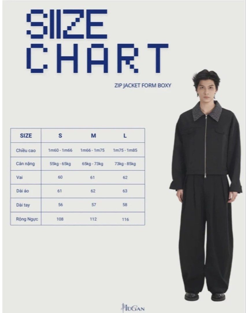 Hugan Vietnam Boxy Jacket (Category: Coats, Jackets and Outerwear) located in Quezon City. Submitted by snsn00 (Listing ID 1464255668, Image 3). Description: Bought for around 2k in Hanoi. Size L please see last photo for reference. Used less than 5x .