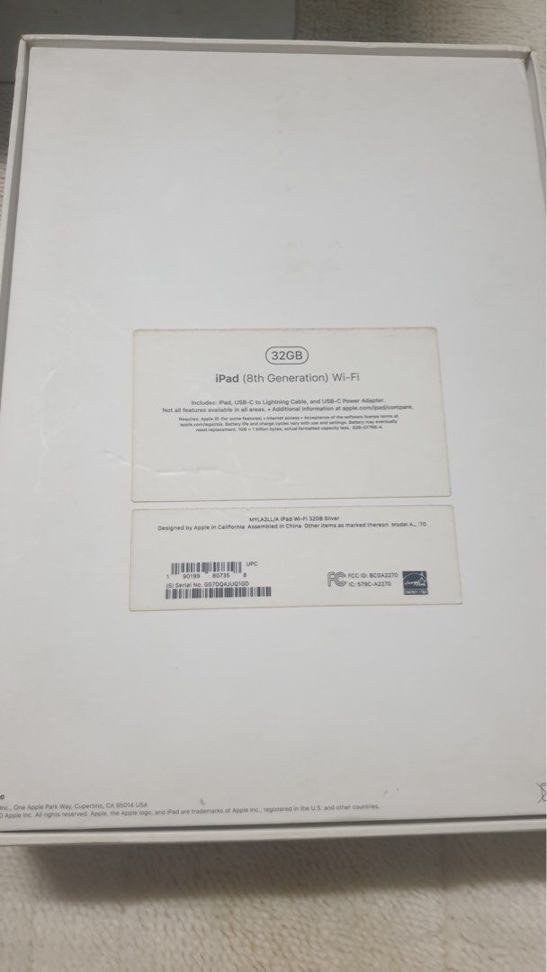 iPad 8th Gen 32Gb Original Box (Category: iPad) located in Cavite. Submitted by jmy826 (Listing ID 1464185399, Image 3). Description: FS: iPad 8th gen iPad OS 26.6.2 Good running condition Bacoor City.