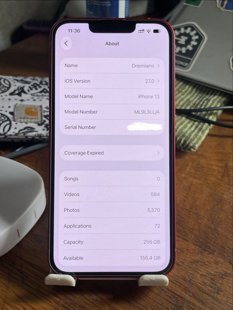 iPhone 13 256 GB (Category: iPhone 13 Series) located in Taytay. Submitted by jaminskiy (Listing ID 1464152430, Image 3). Description: ‼️FIXED PRICE-NO LP‼️ iPhone 13 256GB Red US Variant LL/A OPENLINE TO ALL SIM 95% Battery Health Minimal Scratches sa frame + dent sa lower left corner INCLUSIONS: Charger + Cable, 2 Cases NOTE: May chip tempered sa lower left but will remove naman upon meetup RFS: Will invest on an iPad Loc: Taytay, Rizal.