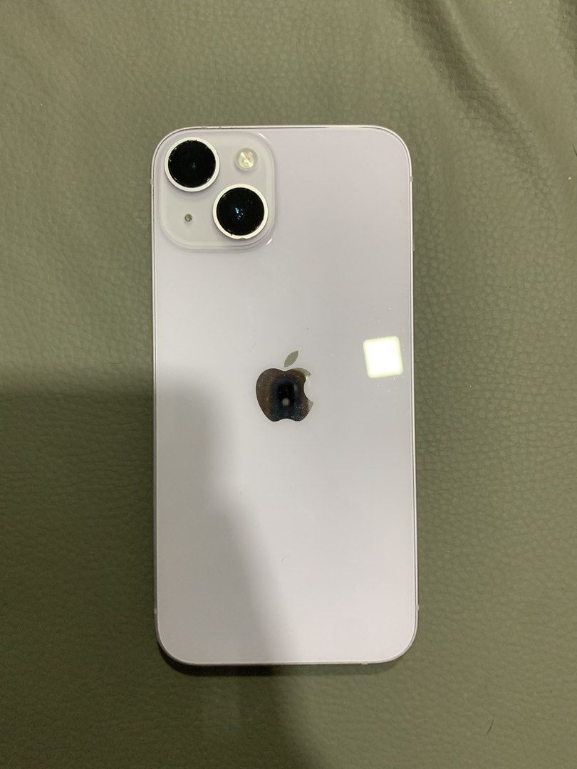 iPhone 14 256GB Purple (Category: iPhone 14 Series) located in San Juan City. Submitted by petitboop (Listing ID 1464299244, Image 1). Description: Selling for my sister. Battery health: 81% Storage: 256GB Model Number: MPW83LL/A (U.S. Variant) e-SIM only. No network restrictions. Please see scratches, dent, and paint chips in pictures. No history of repair. Camera, speaker, screen, and Face ID are all working excellently. Inclusion: Unit only + 