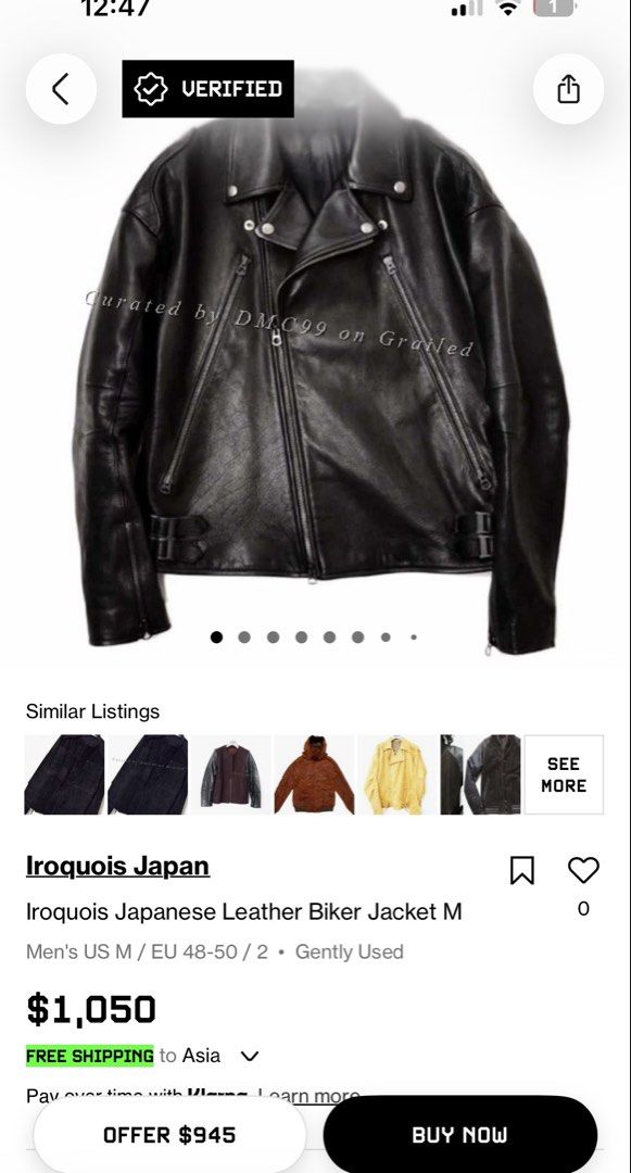 Iroquois Japan Biker Leather Jacket (Category: Coats, Jackets and Outerwear) located in Baguio. Submitted by thecollector2600 (Listing ID 1464181679, Image 2). Description: Iroquois Japan Biker Leather Jacket Size 2 Made in Japan In good condition Riri zipper Pit to pit-18” Length-23” Shoulder to shoulder- 16” Sleeves- 23.5” Prices online ranges from 700-1000 usd .