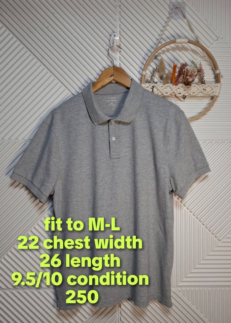 J. Crew Grey Polo Shirt (Category: Tshirts & Polo Shirts ) located in Bulacan. Submitted by cathycampo51092 (Listing ID 1464266593, Image 2). Description: - Grey J. Crew Polo Shirt - Fits Medium to Large (M-L) - Chest Width: 22 inches - Length: 26 inches - Very comfortable and classic style - Ideal for casual outings or smart-casual looks.