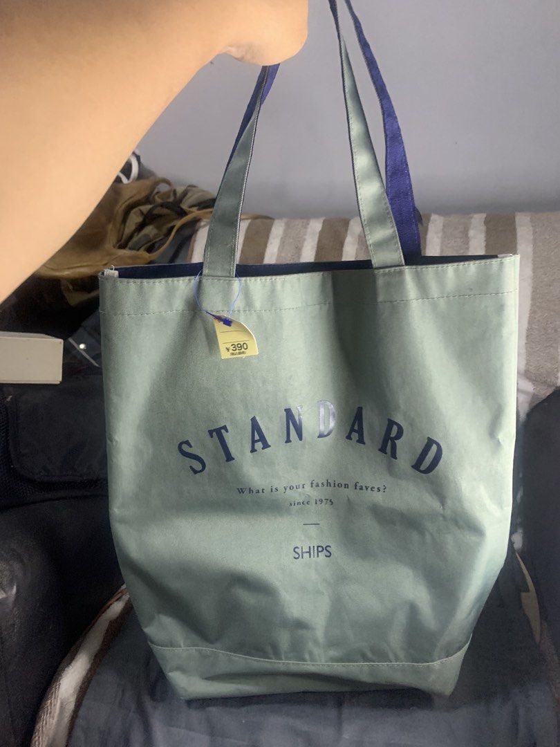 Japan large totebag (Category: Tote Bags) located in Cabanatuan. Submitted by mjluxxejapan (Listing ID 1464215804, Image 1). Description: Fixed price. Seems unused may tag price pa Pero may ndikit n prang tape s backside naman as is item aporox 16”x13” large sz .