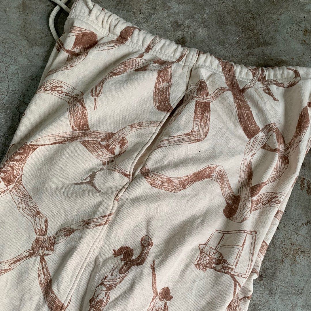Jordan Brand All Over Print Sweatpants (Category: Vintage Collectibles) located in Manila. Submitted by emplysthrift. (Listing ID 1464164803, Image 2). Description: Jordan Beige Sweatpants Jogger Waist " 30 to 34 Length" 40 Excellent Condition Color rate: 9.5/10 Issue: need wash Unli vouch/vc for safe transactions 📲 Location: Laspinas City, Metro Manila, Brngy Talon Uno. 📍 DM IF INTERESTED📥 #emplysthrift - Cream colored sweatpants - All-over b