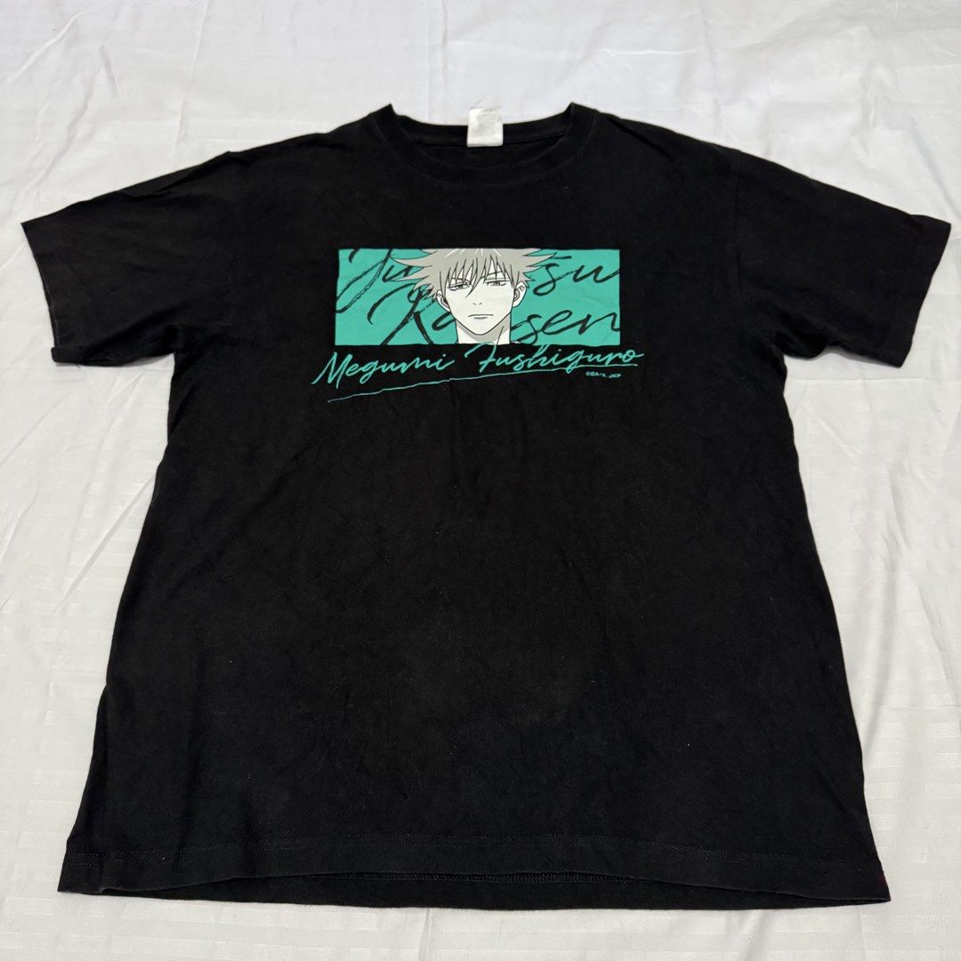 JUJUTSU KAISEN (Category: Tshirts & Polo Shirts ) located in Pasig City. Submitted by jaaard (Listing ID 1464242479, Image 1). Description: Jujutsu kaisen megumi Size L 21x28 Vgood condition need wash.