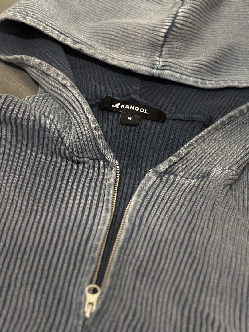 Kangol Two Way Zip Hoodie (Category: Coats, Jackets and Outerwear) located in Marikina City. Submitted by flcty.aaleex (Listing ID 1464279300, Image 3). Description: Color: Washed blue Size: M on tag but can fit S .