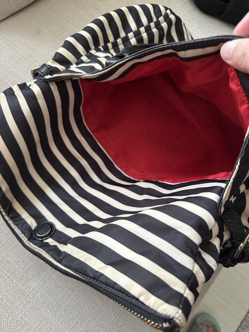 Bags Bundle: Kate Spade Black & White Striped Tote Bag & BASH (Category: Tote Bags) located in Manila. Submitted by qualitypreluvd (Listing ID 1464157272, Image 3). Description: - Kate Spade Stripe Classic black and white striped tote bag - Brand: Kate Spade - Features black leather handles and trim - Bright red fabric interior lining - Ample space for essentials - Ideal for everyday use or travel - needs cleaning, no rips and tears Kate Spade Bl