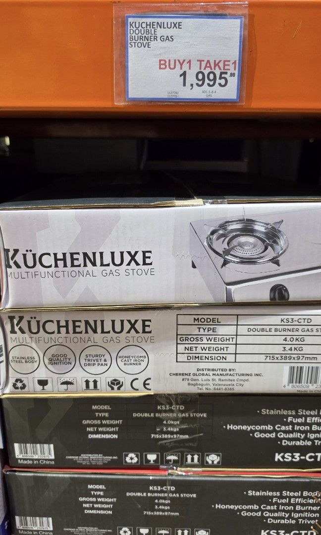 Küchenluxe Multifunction Gas Stove (Category: Cookers) located in Makati City. Submitted by jazz_girl (Listing ID 1464278565, Image 1). Description: Brand New Küchenluxe Multifunctional Gas Stove for Sale! Extra unit from a B1T1 deal. Unused and still inside the box. Selling for only ₱ 1000!.