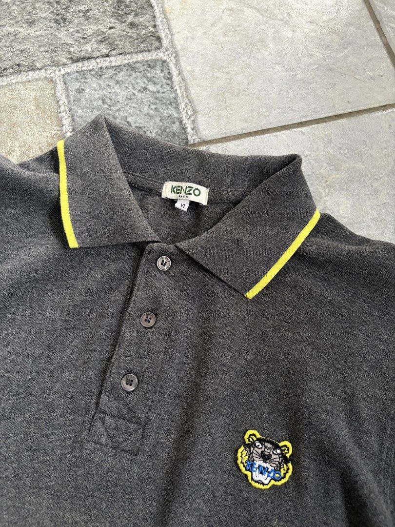 Kenzo Tiger Crest Polo Shirt (Category: Tshirts & Polo Shirts ) located in Calamba. Submitted by manila.fits (Listing ID 1464268766, Image 3). Description: Kenzo Tiger Crest Polo Shirt Medium Width 21 Length 29 In pristine condition Minimal repaired stitch.