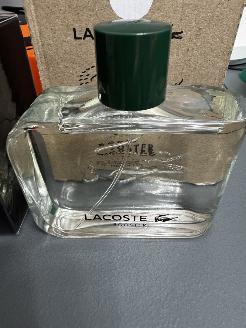 Lacoste Booster Eau de Toilette for Men (Category: Fragrance & Deodorants) located in Manila. Submitted by hotforecast (Listing ID 1464305503, Image 1). Description: - Lacoste Booster Eau de Toilette - Fresh and invigorating scent - Comes in a clear glass bottle with a green cap - Ideal for everyday wear - A classic fragrance.