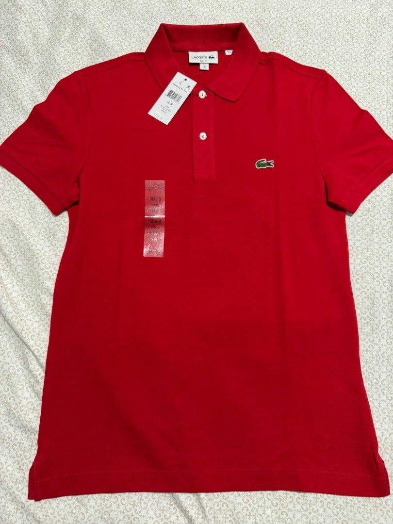 Lacoste Red Slim Fit Polo Shirt (Category: Tshirts & Polo Shirts ) located in Las Pinas. Submitted by specteretceps (Listing ID 1464263012, Image 1). Description: Brand New Men's S Size 5200 Delivery JT or Lalamove Payment: GCASH Loc: Las pinas, BGC .
