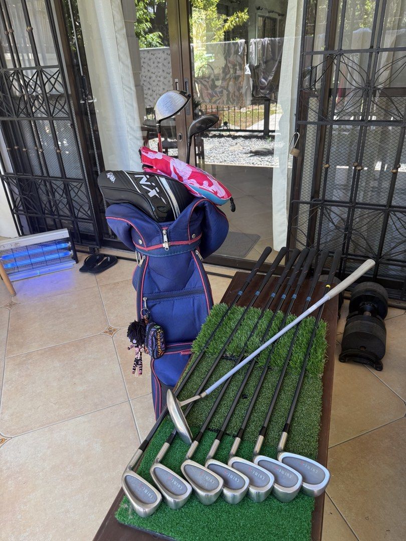 Ladies Golf Club Set (Category: Golf) located in Muntinlupa City. Submitted by yang.stuff (Listing ID 1464301628, Image 1). Description: Driver: Taylormade R9 - Full set of Mizuno golf clubs: Irons 5-9, Pitching Wedge (PW), and MarumanPutter - Cobra King F9 Speedback Driver included Pm me for more info.