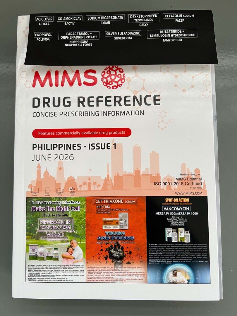 Latest MIMS Drug Reference Philippines – Issue 1, June 2026 (Category: Textbooks) located in Manila. Submitted by tricia.fael (Listing ID 1464239140, Image 1). Description: Selling Php 1,200 Brand new 5 pcs on hand.