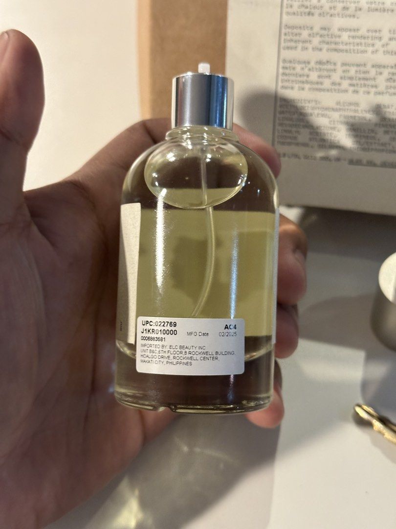 Le Labo Santal 33 Eau de Parfum (Category: Fragrance & Deodorants) located in Caloocan City. Submitted by ejperfumes (Listing ID 1464182394, Image 3). Description: - Authentic Le Labo Santal 33 Eau de Parfum - Size: 100ml - Purchased directly from Le Labo New York store - Comes with original box and packaging - Manufacturing Date: 02/2025 - Highly sought-after and popular fragrance with a unique scent profile.