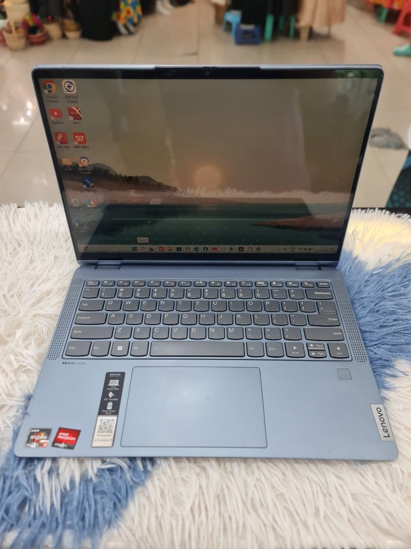Lenovo Ideapad Flex5 14ALC7 / 2in1 LaptopTablet / Touchscreen (Category: Laptops & Notebooks) located in Caloocan City. Submitted by roselpaddayuman87 (Listing ID 1464199296, Image 1). Description: Lenovo Ideapad Flex5 14ALC7 14inch 2in1 laptop/tablet AMD Ryzen 3 5300U Windows 11 Pro 8GB RAM LDDR4 512GB SSD - Storage Integrated AMD Radeon Graphics Touchscreen 360° Fingerprint Backlit keyboard No issue No history of repair Never been open No dents