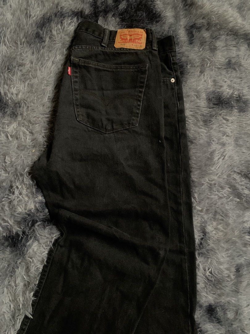 Levi's 505 Black Jeans 40x32 (Category: Jeans) located in Calauan. Submitted by thrift_joms (Listing ID 1464270144, Image 2). Description: - Brand: Levi's - Model: 505 - Color: Black - Size: 40 Waist, 32 Inseam - Fit: Classic Straight Leg - Origin: Made in Nicaragua - Condition: Good for everyday wear. Please check photos for details..