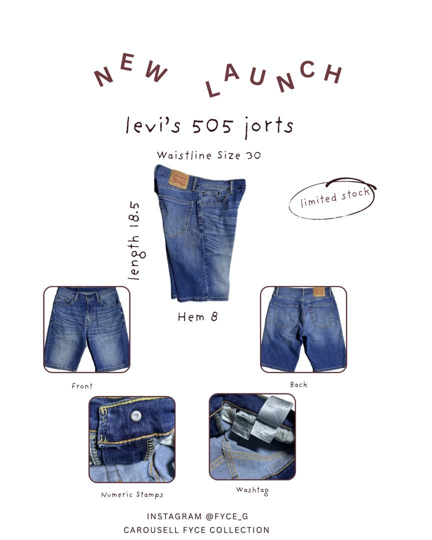 Levi’s 505 Jorts (Category: Shorts) located in Bacolod City. Submitted by fyceee (Listing ID 1464244675, Image 1). Description: Size 30 Length 18.5 Hem 8 No flaws.