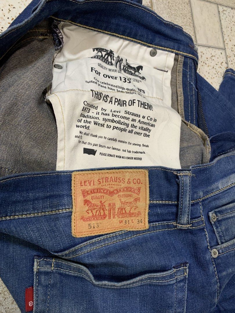 Levis 513 Jeans Leather Patch (Category: Jeans) located in Bacolod City. Submitted by ocean_us (Listing ID 1464173532, Image 3). Description: Item: Levis 513 Jeans ____________________________ Leather Patch Details: ▪️Size - 31x34 ▪️Actual - 33 x 42.5 ▪️Hem - 7.25 ▪️Chainstitch ▪️No issue ▪️FREE SHIPPING FEE Pm, Thanks ✅We ship Nationwide via Jnt Express ✅We do video call for assurance 📍Bacolod City Negros Occidental.