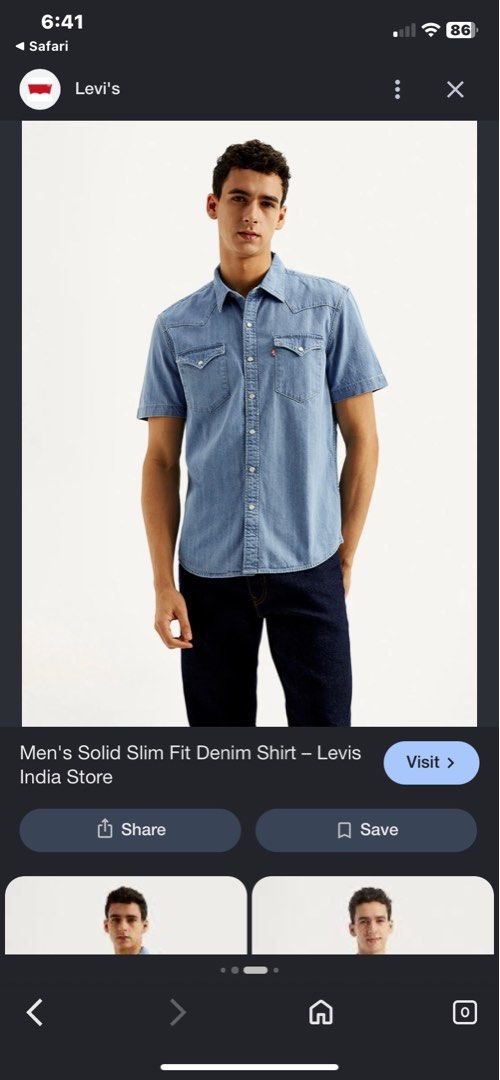 Levis denim shirt shortsleeves (Category: Formal Shirts) located in Santa Maria. Submitted by jordangail (Listing ID 1464242421, Image 2). Description: Button shirt 21x28 Small on tag Excellent 9.9/10 No issue Mine na Gcash Jnt God bless.