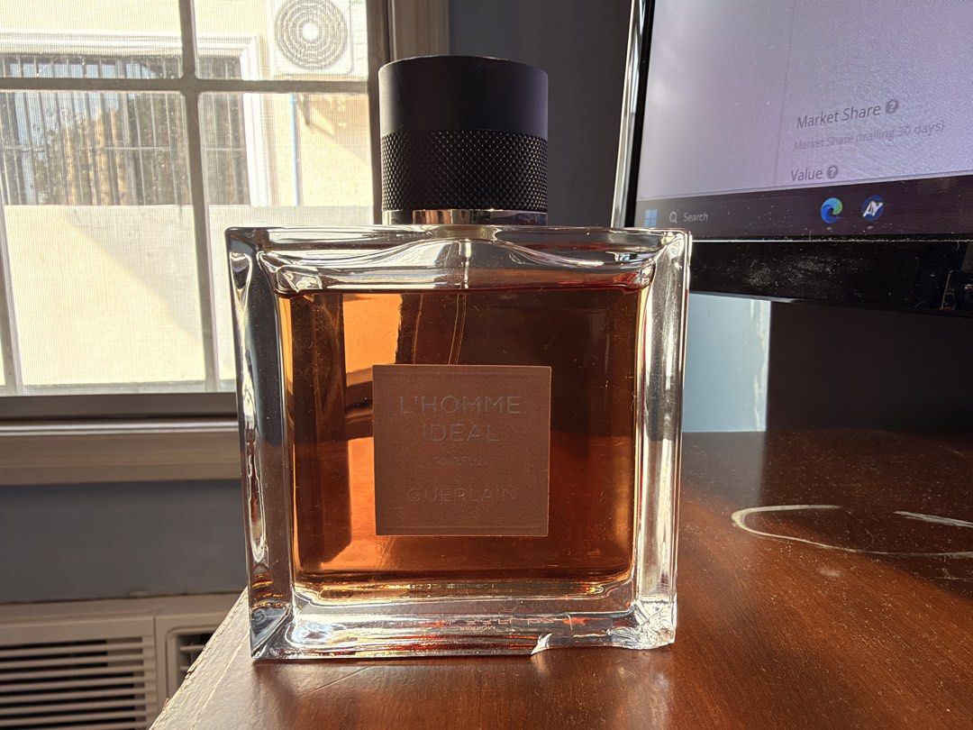 L'Homme Ideal Parfum Guerlain 100ml (Category: Fragrance & Deodorants) located in Manila. Submitted by themajikwaffle (Listing ID 1464207143, Image 2). Description: Selling my L'Homme Ideal Parfum Guerlain 100ml. Probably sprayed only 50 times. Bottle is almost full. Issue: Bottle has a chip on the bottom right. Bought it in Korea for PHP10,000 Can do meetups near Cainta or Ortigas. Can also do delivery at buyers expense..