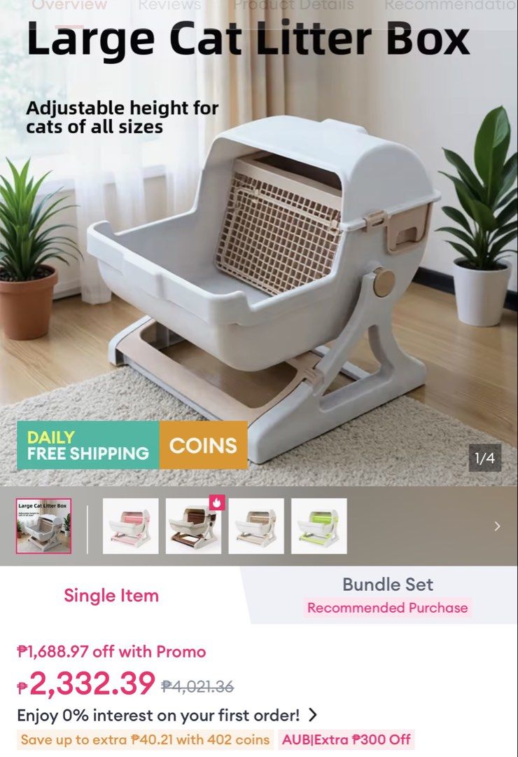 Litterbox with Sifting System semi automatic (Category: Health & Grooming) located in Taguig. Submitted by riaph2025 (Listing ID 1464174462, Image 2). Description: - Petmate hooded litter pan - Built-in sifting system for easy cleaning - Removable top hood - Good size for most cats - Made of durable plastic - Helps keep your home tidy -RFS - too big for our space. Use only for a week.