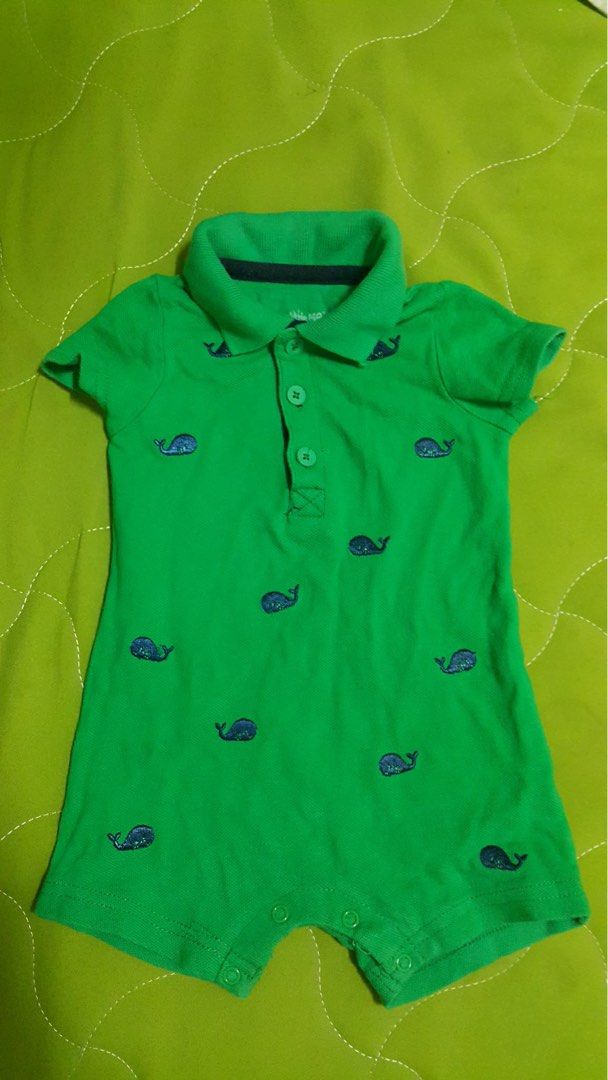 Little Me Onesie 3 months (Category: Babies & Kids Fashion) located in Makati City. Submitted by wengs_corner (Listing ID 1464180995, Image 1). Description: Little Me Onesie 3 months P200 QC - Adorable green polo romper for baby - Fun all-over blue whale print - Short sleeves for comfort - Convenient snap closure at the bottom for easy diaper changes - Classic collar with button placket - Ideal for warm weather - Comfortable and stylish outfit fo