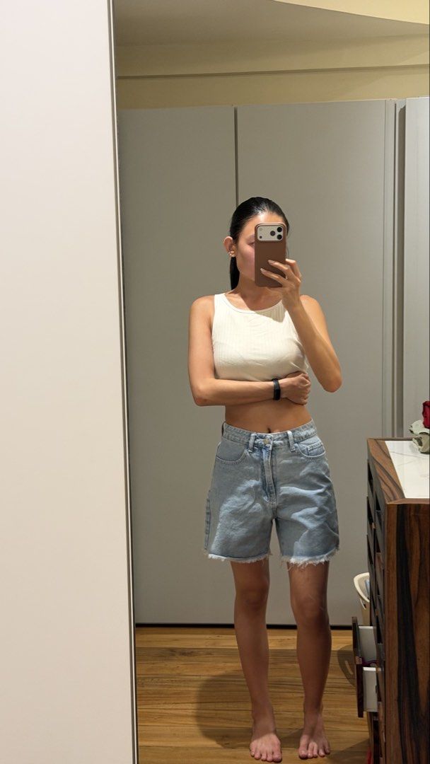 Long Denim light wash shorts size small (Category: Shorts) located in Cagayan de Oro. Submitted by alexamc_ (Listing ID 1464199999, Image 1). Description: Bought in Bangkok.