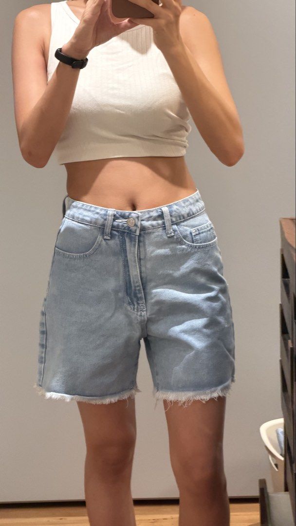 Long Denim light wash shorts size small (Category: Shorts) located in Cagayan de Oro. Submitted by alexamc_ (Listing ID 1464199999, Image 2). Description: Bought in Bangkok.