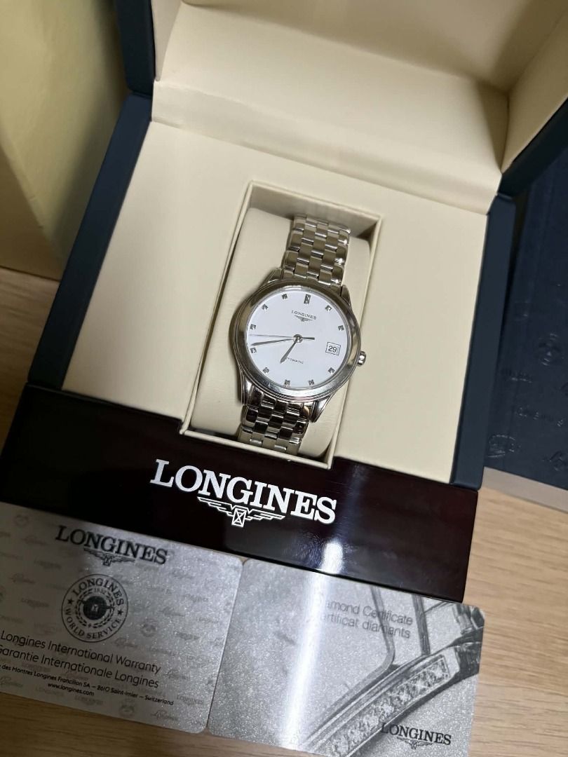 Longines Watch with Box and Papers (Category: Luxury Watches) located in Manila. Submitted by mayvprofeta (Listing ID 1464241170, Image 1). Description: - Authentic Longines Watch - Model/Ref No. L4.774.4.27.6 - Case/Boite No. 44375583 - White Dial - Stainless Steel Bracelet - Includes Original Box - Includes International Warranty Card - Includes Diamond Certificate - Purchase Date: 16/02/19.