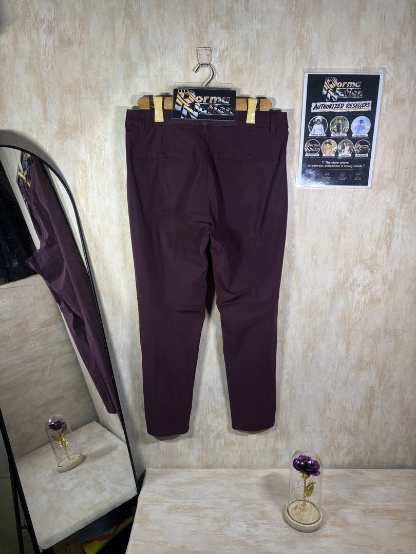 LULULEMON ABC MAROON PANTS (Category: Trousers) located in Cabuyao City. Submitted by pormanation-thrift-store (Listing ID 1464349461, Image 1). Description: LULULEMON ABC MAROON PANTS Condition: LIKE NEW Color rate: 10/10 (PWEDE SA MASELAN) Size: 33 Dimes: 33”Wx38.5”L Issue: UNNOTICABLE SIGN OF USED WHEN WORN❌ Price: 1800.