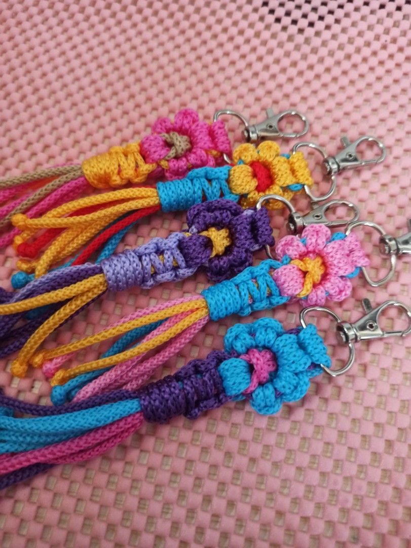 Macrame Flower Keychain (Category: Other Accessories) located in Manila. Submitted by crafters0001 (Listing ID 1464184651, Image 3). Description: Open for pre-order for bulk orders, souvenirs and giveaways..