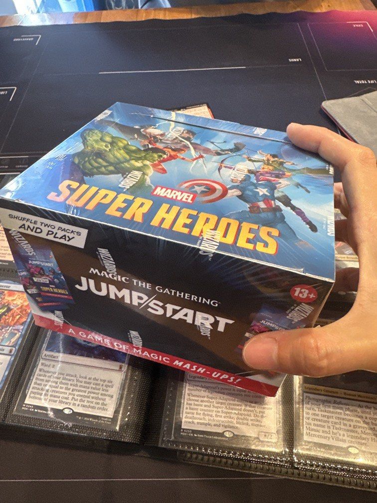 Magic the gathering: marvel jumpstart (Category: Card Packs) located in Manila. Submitted by kurokaoru (Listing ID 1464227866, Image 1). Description: Sealed mtg marvel jumpstart @8,500 Loc: Welcome Rotonda QC, mayon dapitan QC, banawe MOP: Gcash/ maya Shipping: lalamove, lbc, flash express. sf c/o buyer.