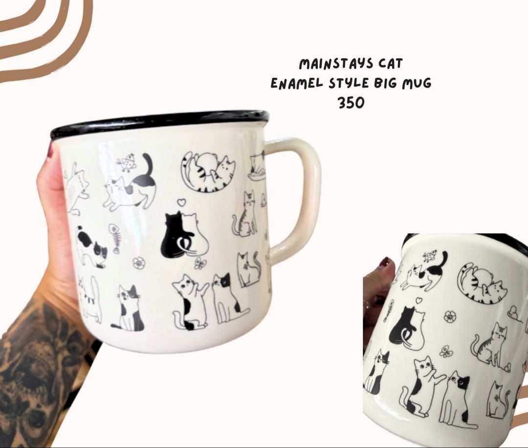 Mainstays Large Enamel style Cat Mug (Category: Coffee & Tea Tableware) located in Pasig City. Submitted by homeyvibesph (Listing ID 1464174924, Image 1). Description: .