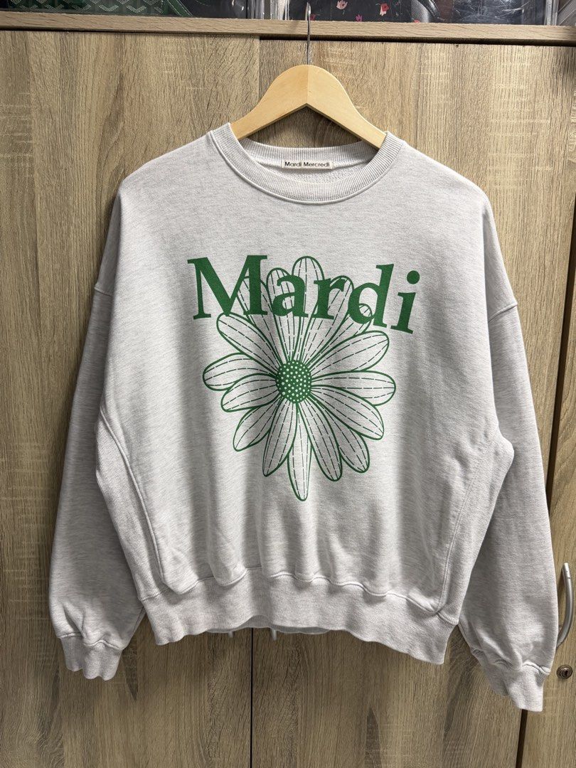 Mardi Mercredi Flower Sweatshirt (Category: Coats, Jackets and Outerwear) located in Cavite. Submitted by PRIVATE.Selection (Listing ID 1464303649, Image 2). Description: Mardi Mercredi Flower Sweatshirt Unisex Size M-L Womens and Size S-M Mens (One size) W 22.5 L 25 Good as new ￼ 1500.