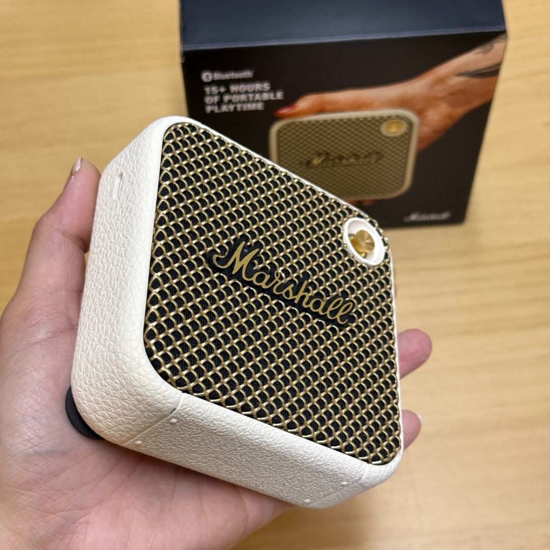 Marshall Willen Bluetooth Speaker Cream (Category: Soundbars, Speakers & Amplifiers) located in Mandaluyong City. Submitted by jldlnd (Listing ID 1464233811, Image 2). Description: Marshall Willen portable speaker in cream - Comes with original box and unused charger - almost new - authentic. purchased from US - RFS: purchased a bigger speaker ❗️Lowballers will not be entertained❗️.