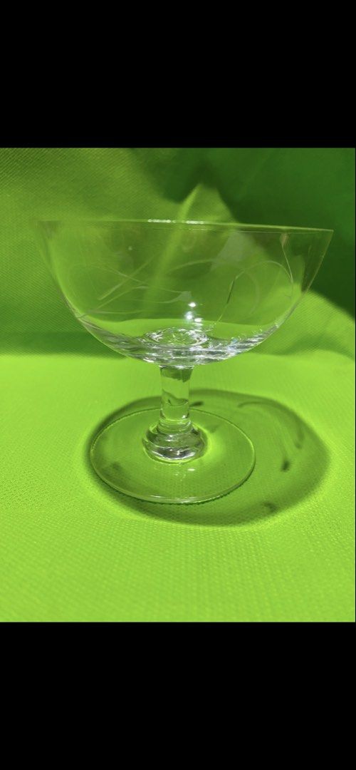 Martini and champagne glasses (Category: Dinnerware & Cutlery) located in Antipolo. Submitted by vantipolo88 (Listing ID 1464196930, Image 2). Description: Both items SASAKI brand. Vintage crystal. Champagne 3 pcs and martini 4 pcs..