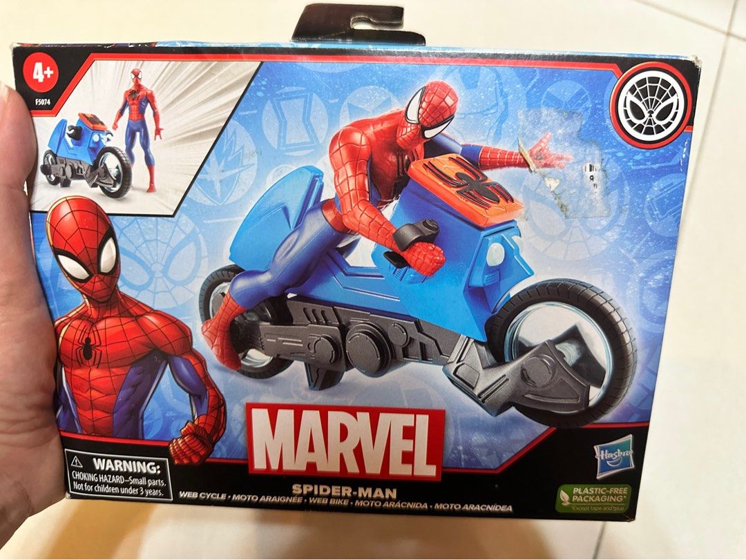 Marvel Spider-Man Web Cycle with Figure (Category: Action & Battle Toys) located in Manila. Submitted by silver.truemountain (Listing ID 1464164759, Image 1). Description: - Classic Spider-Man figure - Blue and black Web Cycle - Great for Marvel fans - Fun for kids who love superheroes.