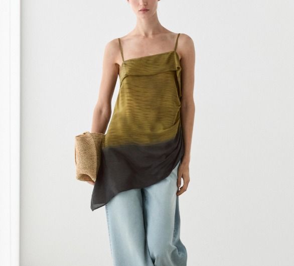 Massimo Dutti Asymmetric Strappy Top (Category: Sleeveless) located in Quezon City. Submitted by snsn00 (Listing ID 1464302121, Image 1). Description: Bought for 6700. Size Small. Brand new with tag. Never worn RFS: I don't use it.