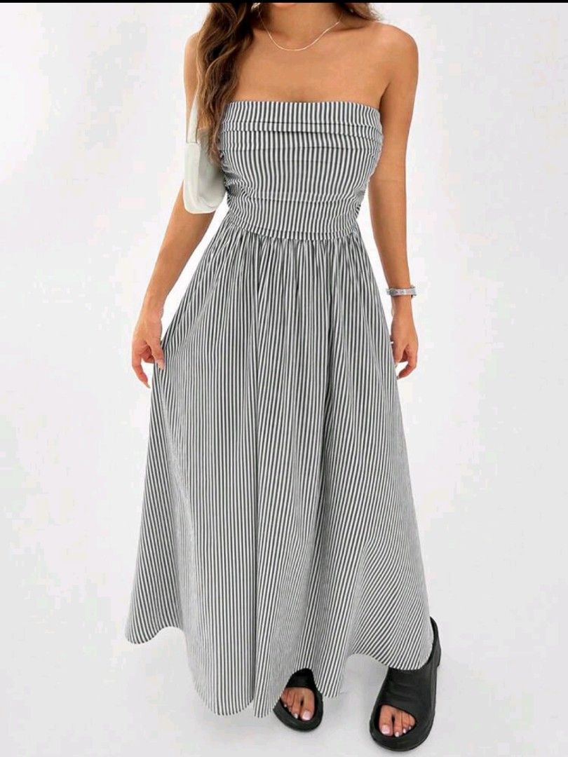 Maxi dress tube gray (Category: Dresses) located in Lipa City. Submitted by bags_to_riches_korea (Listing ID 1464352964, Image 2). Description: size small but fits medium to large body frame im 5"5 54kg.