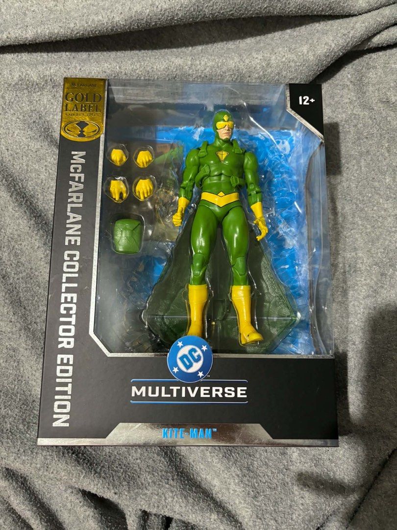 McFarlane Toys DC Multiverse Kite Man Gold Label (Category: Figurines & Statues) located in Marikina City. Submitted by kevinmarcuz (Listing ID 1464310431, Image 1). Description: - McFarlane Toys DC Multiverse Kite Man Collector Edition - Gold Label release - Includes extra hands and backpack accessory - Figure is brand new and sealed in original packaging Item is in Marikina City.