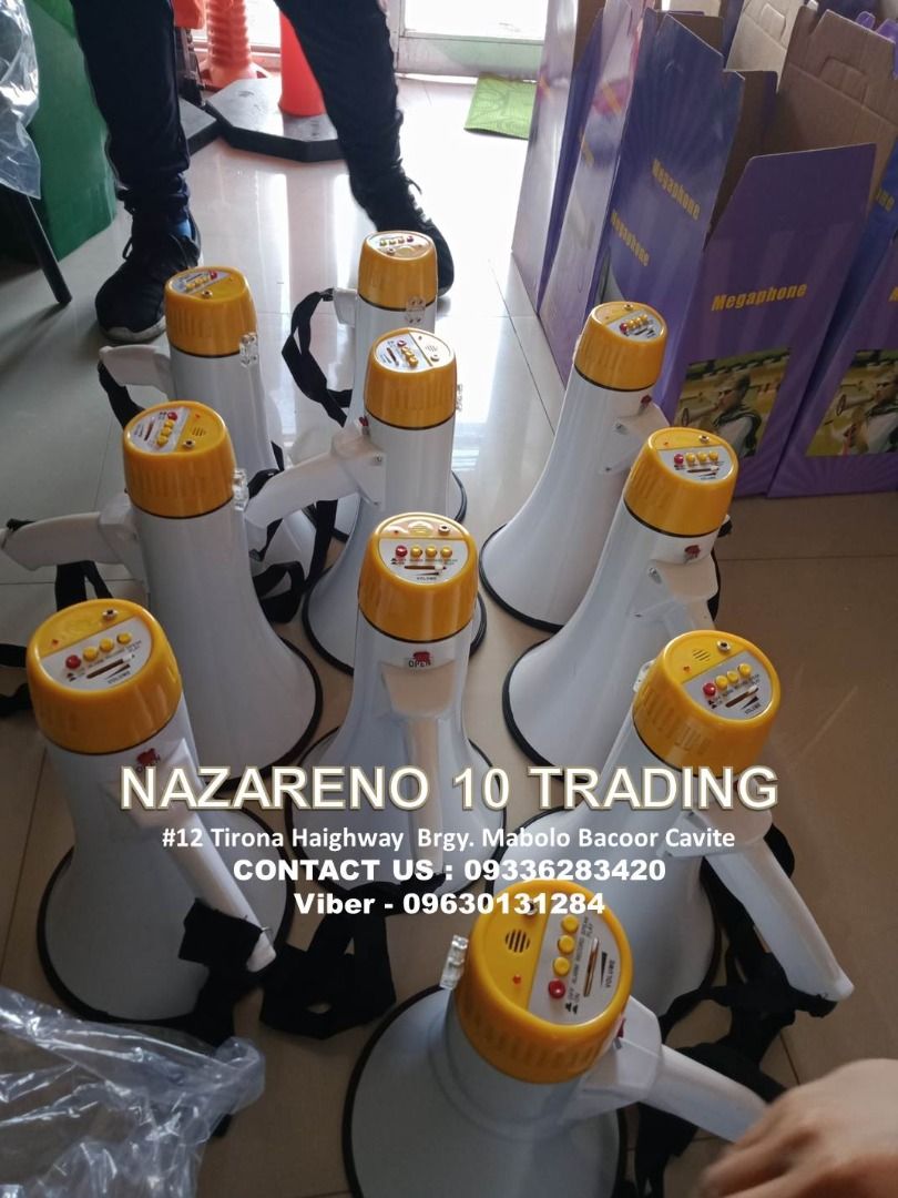 MEGAPHONE 50 WATTS (Category: Looking For) located in Bacoor. Submitted by kajezame.2021 (Listing ID 1464219022, Image 1). Description: MEGAPHONE 50 WATTS For More Details and Discount Contact Ms. Karen NAZARENO 10 TRADING 0963 0131 284 0933 6283 420 0956 7028 557 0933 8559 510 Landline: Look for Ms. Karen (046 ) 416 3920 Also available: • Traffic cone • Parking Block stopper • Hooded trash bin • Road Plastic Barrier • Spill boom • Fishing buoy •