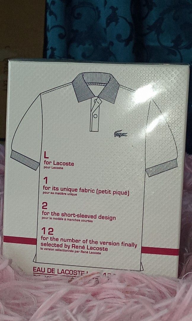 Men's Lacoste Original Perfume (Category: Men's Grooming) located in Cainta. Submitted by wichaelthriftstall (Listing ID 1464293339, Image 3). Description: newly sealed with box and cover. not open Lacoste Original Men's Perfume bought it at Ayala RFS - for my research Funds Free shipping mode of payment: gcash cash no cod payment first. mode of shipping: J&T Lalamove Joyride Angkas Grab LBC Flash JRS.