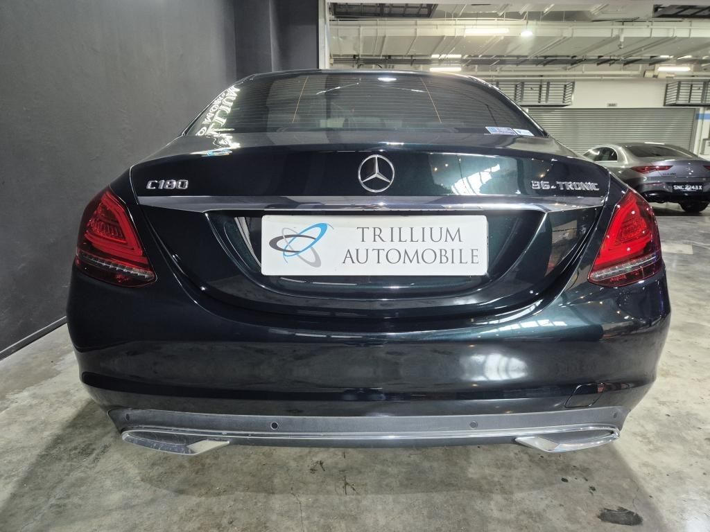 Mercedes-Benz C-Class Saloon C180 Avantgarde (A) (Category: Used Cars) located in Singapore. Submitted by trillium.auto (Listing ID 1464276801, Image 3). Description: 🚘 Vehicle Features 1.6L 4-cylinder in-line turbocharged mated to 9G-tronic auto transmission, producing 154bhp/250nm. Fc of 17.9km/l, tank of 66L. RWD, 0-100 in 8.5s. 🚘 Accessories Auto LED DRL/headlights/wiper, multi-function steering wheel, keyless entry/start/stop, reverse came