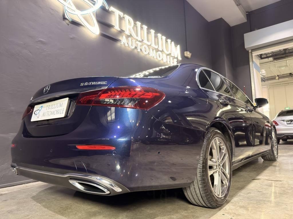 Mercedes-Benz E-Class Saloon E200 Avantgarde (A) (Category: Used Cars) located in Singapore. Submitted by trillium.auto (Listing ID 1464290445, Image 3). Description: 🚘 Vehicle Features 2.0L turbocharged engine, 194bhp, 9G-Tronic, paddle shifters, multifunction steering, soft-close doors and Keyless-Go, cruise control. 🚘 Accessories Widescreen digital cockpit, 360Â° camera, Apple CarPlay, Android Auto, wireless charging, electric tailgate and d