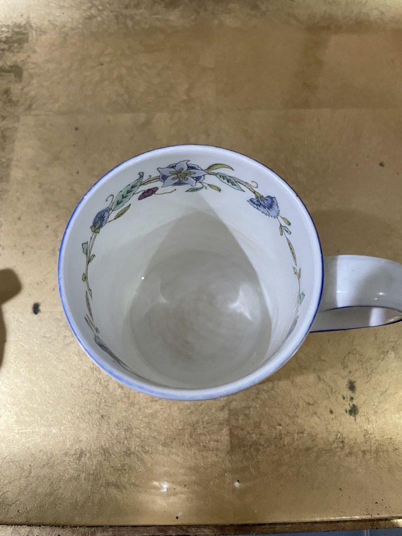Minton Haddon Hall Blue Mug (Category: Coffee & Tea Tableware) located in Malaybalay. Submitted by timelessheirlooms (Listing ID 1464232461, Image 2). Description: With fades on rim, stain on the bottom.