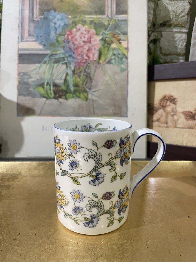 Minton Haddon Hall Blue Mug (Category: Coffee & Tea Tableware) located in Malaybalay. Submitted by timelessheirlooms (Listing ID 1464232461, Image 1). Description: With fades on rim, stain on the bottom.