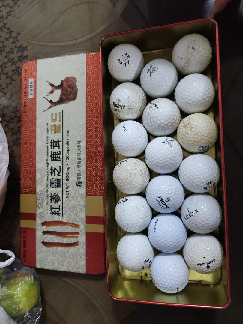 Mixed Brand Golf Balls (18 pcs) (Category: Golf) located in Manila. Submitted by gelvy1316 (Listing ID 1464153044, Image 1). Description: - Lot of 18 used golf balls - Assorted brands: Titleist, Callaway, Srixon, and more - Ideal for practice sessions or casual rounds - Selling the entire lot.