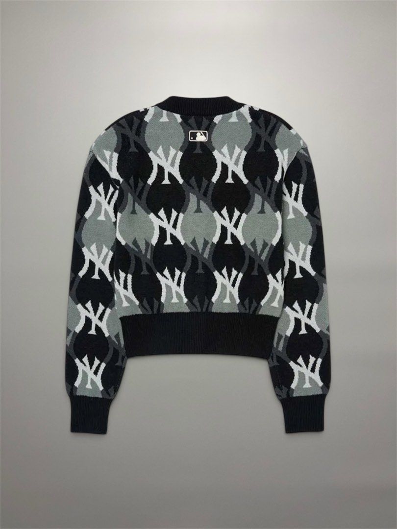 MLB New York Yankees Argyle Monogram Cardigan (Category: Coats, Jackets and Outerwear) located in Bulacan. Submitted by way2lifestyle (Listing ID 1464178635, Image 2). Description: (In Inches) Best Fit: Small to Medium Width: 18” Length: 19” Excellent condition.