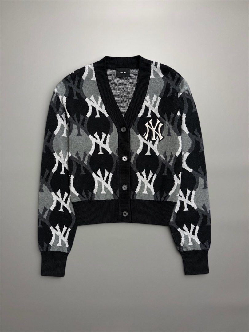 MLB New York Yankees Argyle Monogram Cardigan (Category: Coats, Jackets and Outerwear) located in Bulacan. Submitted by way2lifestyle (Listing ID 1464178635, Image 1). Description: (In Inches) Best Fit: Small to Medium Width: 18” Length: 19” Excellent condition.
